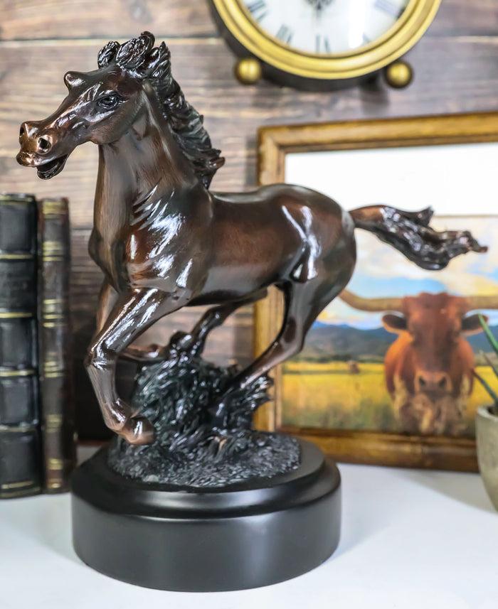 ebros gift Ebros Gift Bronze Electroplated Wild West Galloping Horse Statue 10.5" L Equestrian Beauty Steed Figurine