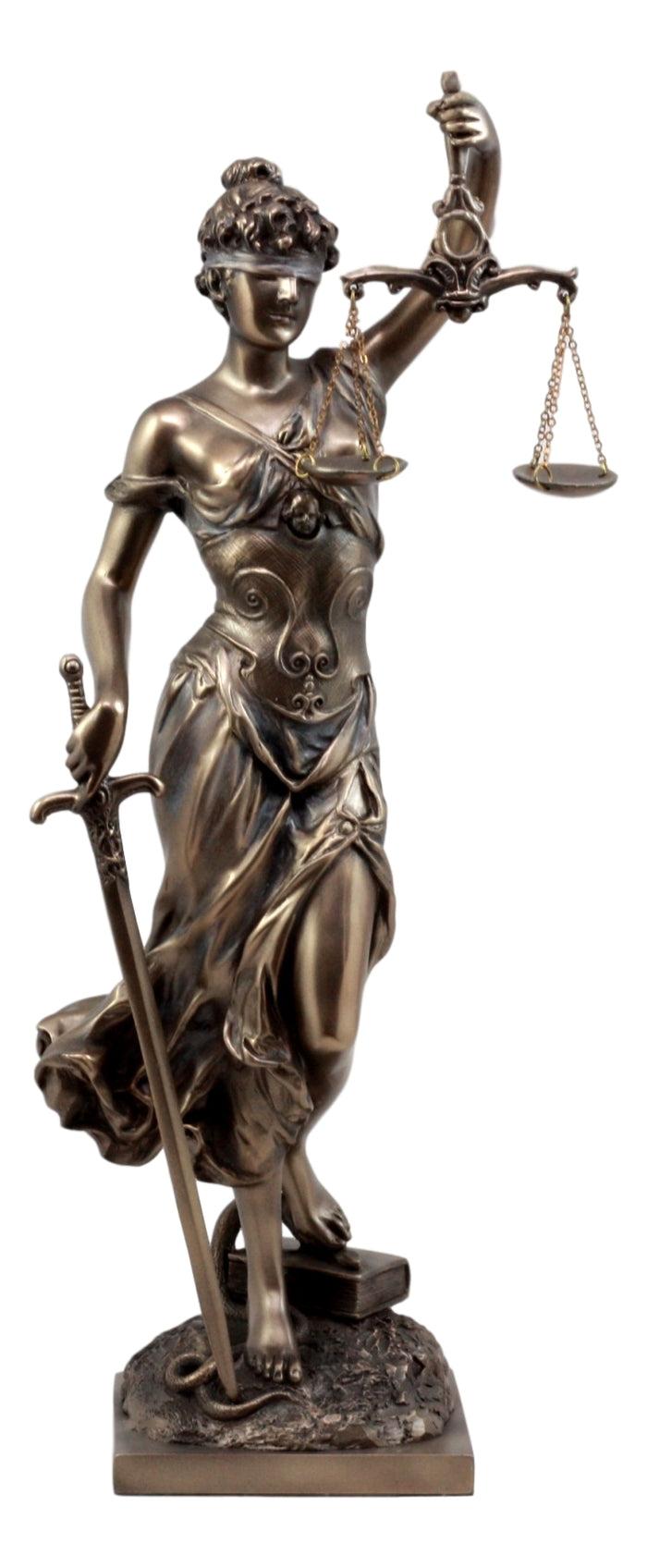 Ebros Gift Ebros Gift Bronzed Resin Greek Goddess Lady Of Justice Statue 13.5"H La Justicia Dike Figurine
