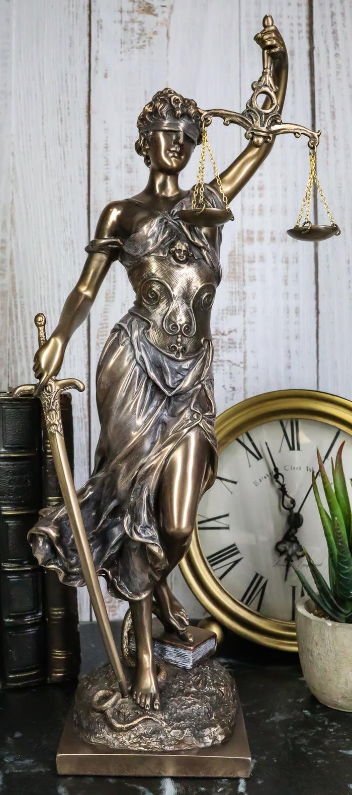 ebros gift Ebros Gift Bronzed Resin Greek Goddess Lady Of Justice Statue 13.5"H La Justicia Dike Figurine
