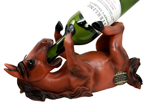 Ebros Gift Ebros Gift Brown Chestnut Equestrian Stallion Horse Wine Bottle Holder Caddy Figurine