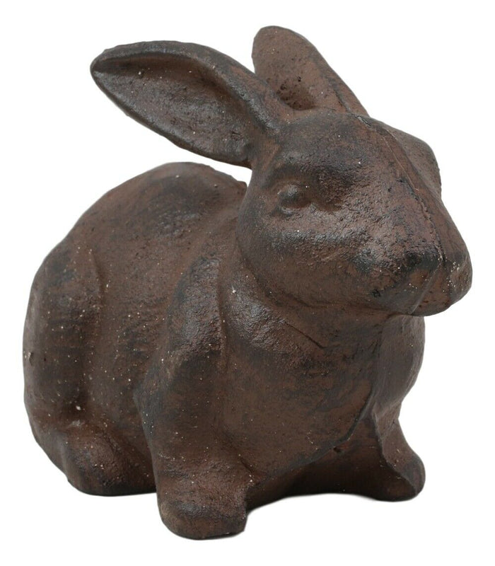 Ebros Gift Ebros Gift Cast Iron Whimsical Happy Bunny Rabbit Abstract Taxidermy 3D Art Statue 7.25" Long For Home Garden Outdoors And Indoors Decorative Accent Or As Door Stop