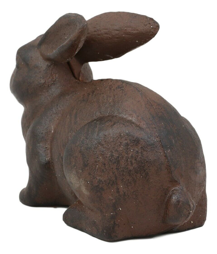 Ebros Gift Ebros Gift Cast Iron Whimsical Happy Bunny Rabbit Abstract Taxidermy 3D Art Statue 7.25" Long For Home Garden Outdoors And Indoors Decorative Accent Or As Door Stop