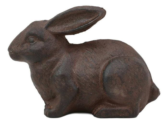 Ebros Gift Ebros Gift Cast Iron Whimsical Happy Bunny Rabbit Abstract Taxidermy 3D Art Statue 7.25" Long For Home Garden Outdoors And Indoors Decorative Accent Or As Door Stop