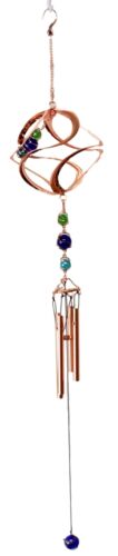 Ebros Gift Ebros Gift Caterpillar In Twisting Spiral Copper Metal Wind Chime With Colorful Marbles 31"Long Resonant Outdoor Patio Garden Decor Accessory