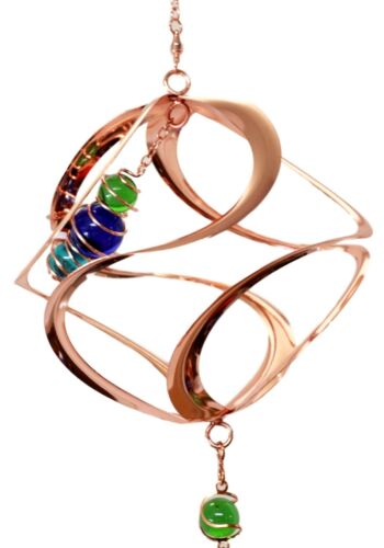 Ebros Gift Ebros Gift Caterpillar In Twisting Spiral Copper Metal Wind Chime With Colorful Marbles 31"Long Resonant Outdoor Patio Garden Decor Accessory
