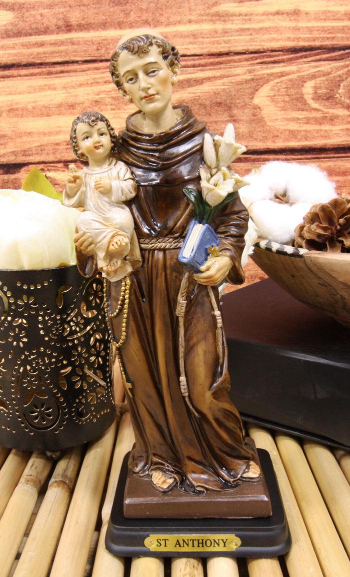 ebros gift Ebros Gift Catholic Church Saint Anthony of Padua Carrying Baby Jesus and Lily Flowers Statue 8.25" Tall
