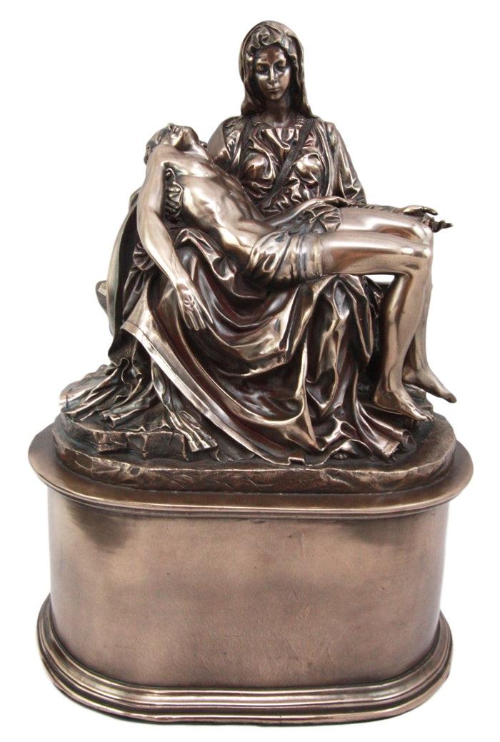 ebros gift Ebros Gift Catholic La Pieta Cremation Urn Devotional Figurine 14.75" Tall 300 Cubic Inches Capacity Bottom Load Feature