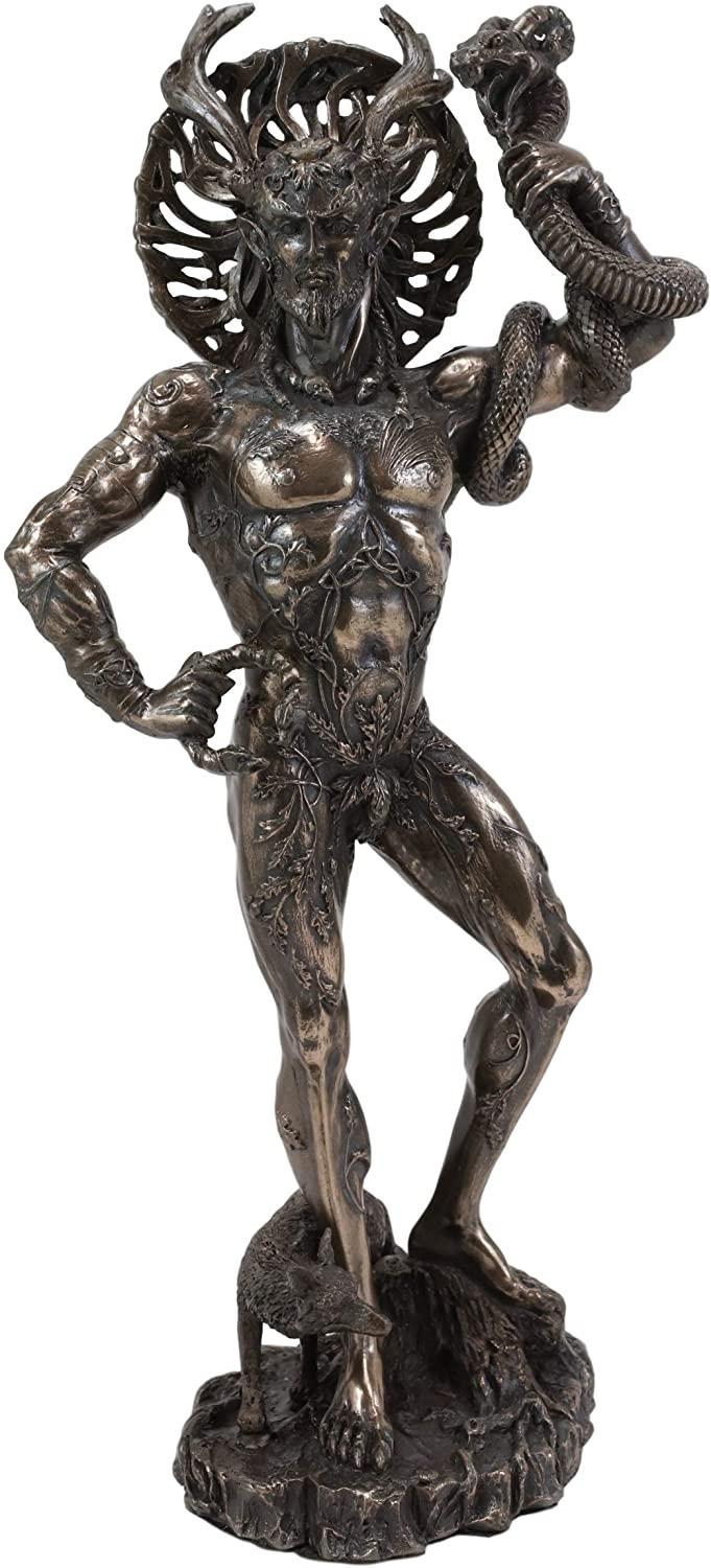 ebros gift Ebros Gift Celtic God CernunnosHolding Torc and Snake Resin Figurine 10.25"H