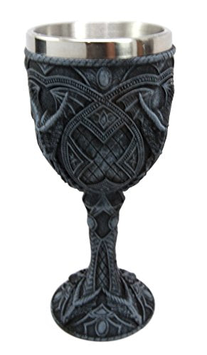 Ebros Gift Ebros Gift Celtic Ryu Tribal Heart Dragon 7"H Wine Goblet Cup Chalice Home Decor