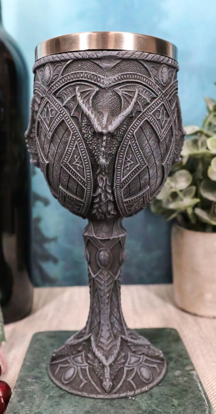ebros gift Ebros Gift Celtic Ryu Tribal Heart Dragon 7"H Wine Goblet Cup Chalice Home Decor
