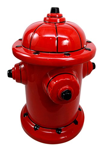 Ebros Gift Ebros Gift Ceramic Fire Hydrant Treat Cookie Jar Decorative Figurine 10"H