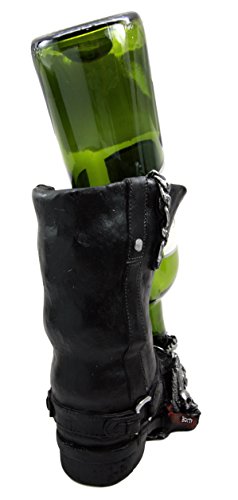 Ebros Gift Ebros Gift Chained Biker Skull Death Angel Boot Wine Holder Figurine 8.5"H