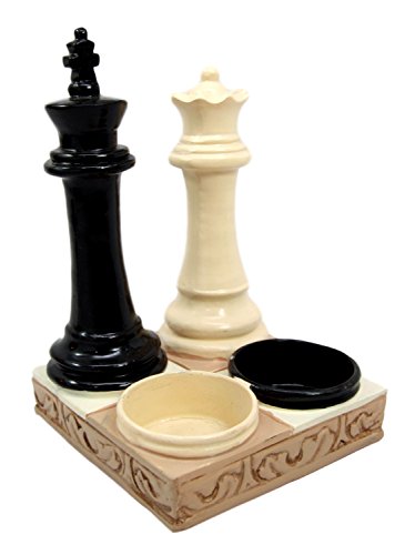 Ebros Gift Ebros Gift Checkmate Chess Genius King And Queen Salt Pepper Shakers Holder Figurine Set 5.75"H