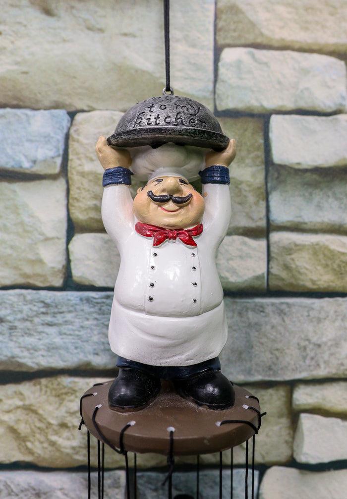 Ebros Gift Ebros Gift Chef Cordon Bleu Lifting Cloche Dome Welcome To My Kitchen Figurine Crown Top Resonant Wind Chime With Miniature Ponies Ornaments For Garden Patio Home Decorative Accent Hospitality Cooks