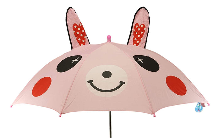 Ebros Gift Ebros Gift Children Kids Animated Colorful Pop Up Umbrella 33" Diameter Animal Themed Umbrellas With 3D Ears Or Eyes Fun Child Friendly Playing In The Rain (Pink Rabbit)