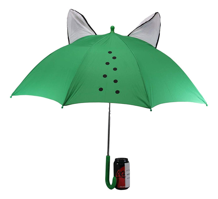 Ebros Gift Ebros Gift Children Kids Animated Colorful Pop Up Umbrella 33" Diameter Animal Themed Umbrellas With 3D Ears Or Eyes Fun Child Friendly Playing In The Rain (Green Happy Frog Toad)