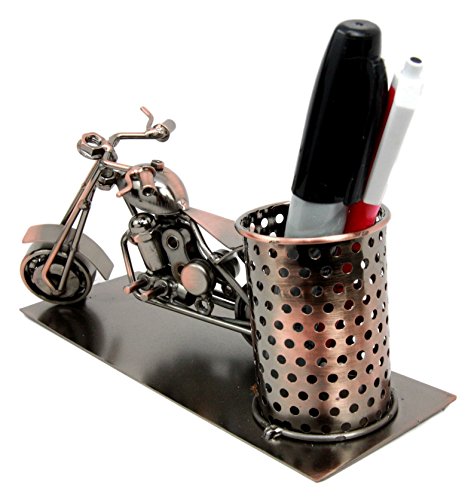 Ebros Gift Ebros Gift Chopper Motorbike Hand Made Metal Stationery Organizer Holder Desktop Office Decor Gift