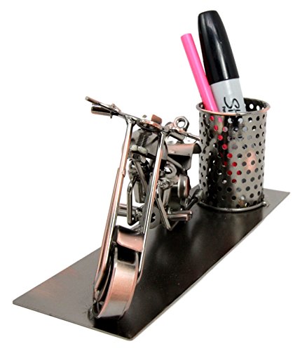 Ebros Gift Ebros Gift Chopper Motorbike Hand Made Metal Stationery Organizer Holder Desktop Office Decor Gift