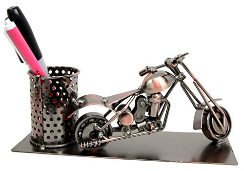 Ebros Gift Ebros Gift Chopper Motorbike Hand Made Metal Stationery Organizer Holder Desktop Office Decor Gift