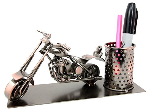 ebros gift Ebros Gift Chopper Motorbike Hand Made Metal Stationery Organizer Holder Desktop Office Decor Gift