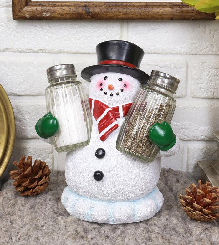 ebros gift Ebros Gift Christmas Winter Snowman Decorative Glass Salt Pepper Shakers Holder Figurine