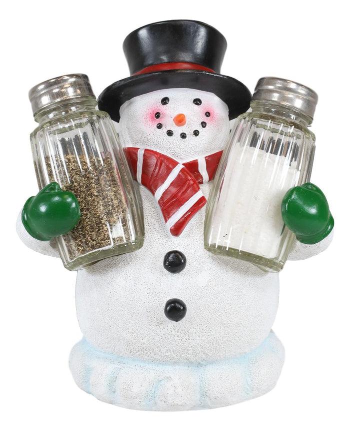 Ebros Gift Ebros Gift Christmas Winter Snowman Decorative Glass Salt Pepper Shakers Holder Figurine