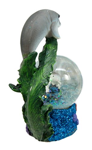 Ebros Gift Ebros Gift Coastal Antillean Manatee Sea Cow Family Water Globe Figurine 4.25"H