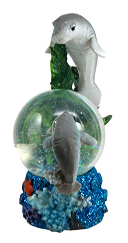 Ebros Gift Ebros Gift Coastal Antillean Manatee Sea Cow Family Water Globe Figurine 4.25"H