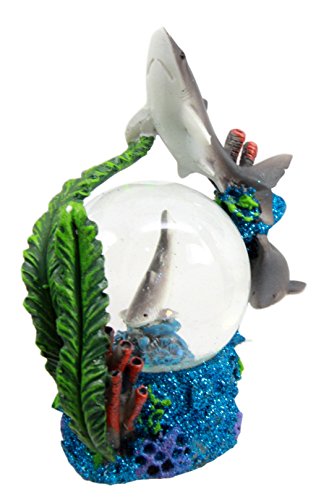 Ebros Gift Ebros Gift Coastal Apex Predator Shark Family Water Globe Figurine 4"H