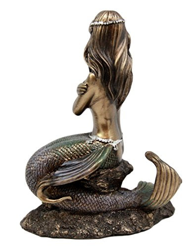 Ebros Gift Ebros Gift Coastal Shy Nude Mermaid Maiden Sitting On Coral Decorative Figurine 5.75" H