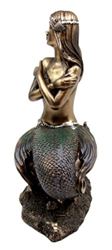 Ebros Gift Ebros Gift Coastal Shy Nude Mermaid Maiden Sitting On Coral Decorative Figurine 5.75" H
