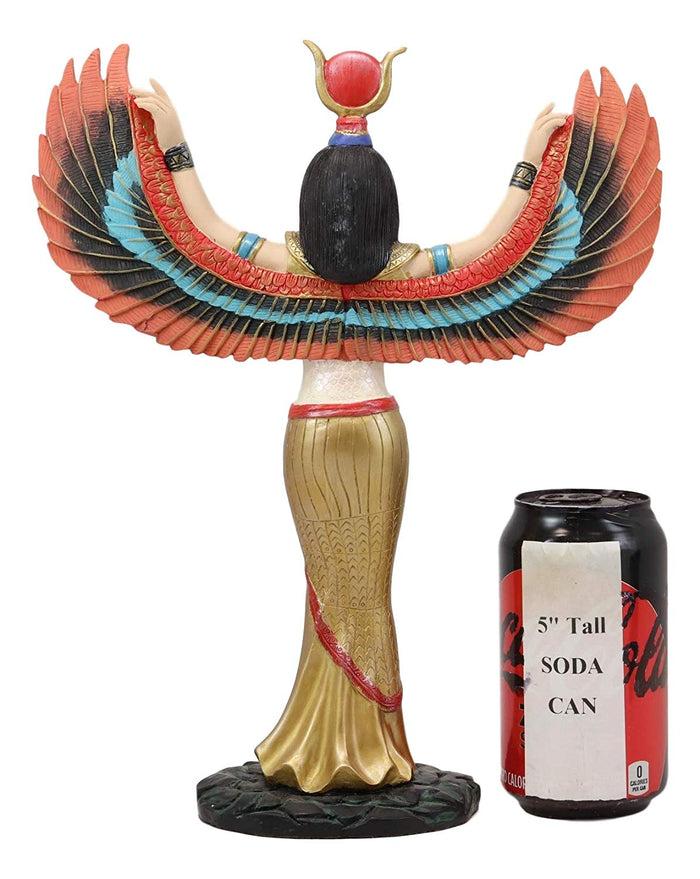 Ebros Gift Ebros Gift Colorful Egyptian Goddess Isis Ra With Open Wings On Gold Robe Statue 12" Tall Deity Of Motherhood Magic Wisdom And Nature Home Decorative Sculpture