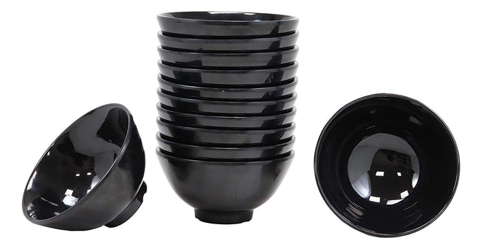 ebros gift Ebros Gift Contemporary Black Smooth Porcelain Round Bowls For Cereal Soup Salad Noodle Rice Ice Cream Decorative Bowl Set of 12 Serveware For Restaurant Supply Home Kitchen