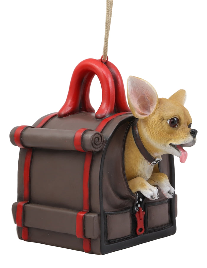 Ebros Gift Ebros Gift Cute Teacup Chihuahua In Dog Purse Bird Feeder With Hanging Ropes Decor Figurine