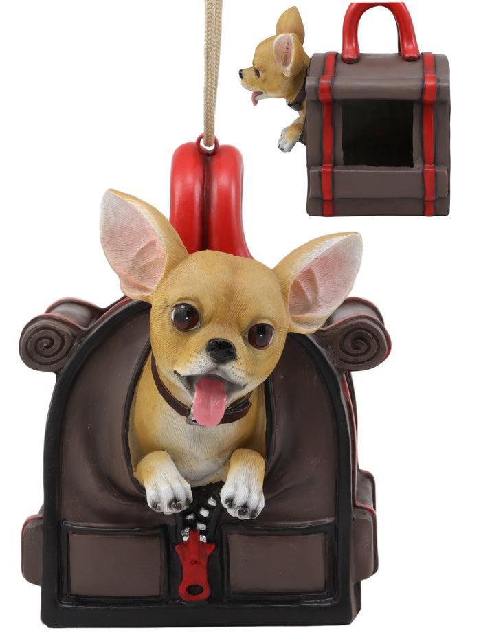 Ebros Gift Ebros Gift Cute Teacup Chihuahua In Dog Purse Bird Feeder With Hanging Ropes Decor Figurine