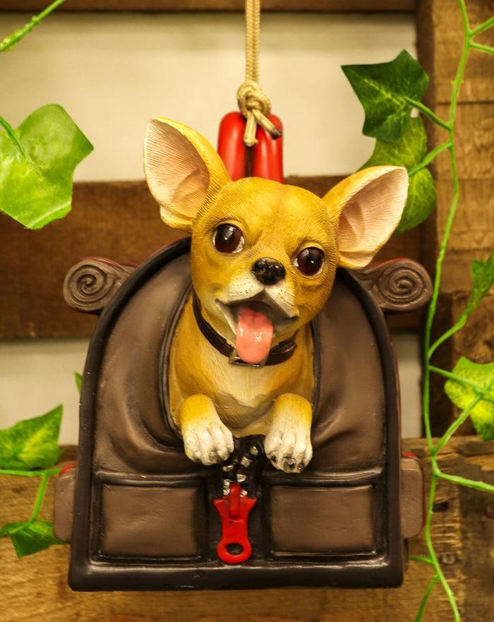 ebros gift Ebros Gift Cute Teacup Chihuahua In Dog Purse Bird Feeder With Hanging Ropes Decor Figurine