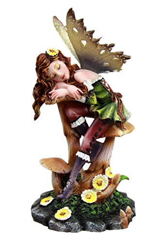 ebros gift Ebros Gift Daisy Mushroom Cottage Garden Fairy Daydreaming Figurine 5.25"Tall