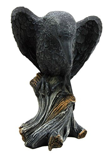 Ebros Gift Ebros Gift Dark Death Raven Crow Stalking Prey On Cliff Top Scavenger Bird Figurine 7.25"H