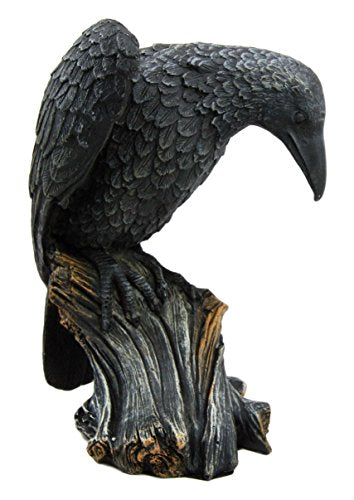 Ebros Gift Ebros Gift Dark Death Raven Crow Stalking Prey On Cliff Top Scavenger Bird Figurine 7.25"H