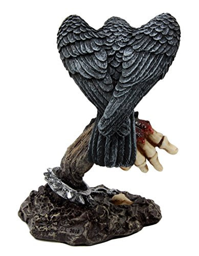 Ebros Gift Ebros Gift Dark Raven Crow Feeding On Shackled Cadaver Hand Flesh Figurine 6"H