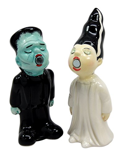 Ebros Gift Ebros Gift Day Of The Dead Mr & Mrs Frankenstein Monster Ceramic Salt Pepper Shakers Figurine Set