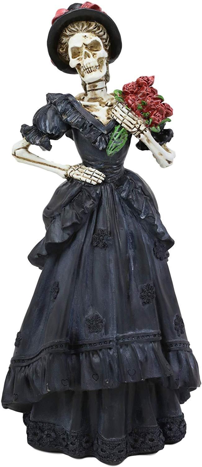 Ebros Gift Ebros Gift Day Of The Dead Skeleton Black Dress Bride Resin Figurine