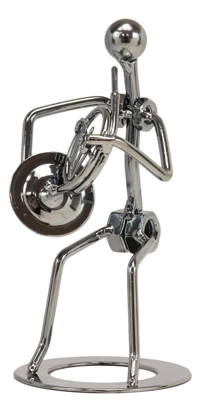 Ebros Gift Ebros Gift Decorative Musician Metal Art Music Instrument Player 3D Figurine Hand Sculpted Electroplated Recycled Steel Home And Office Desk Table Decor Statue (Tuba Player)