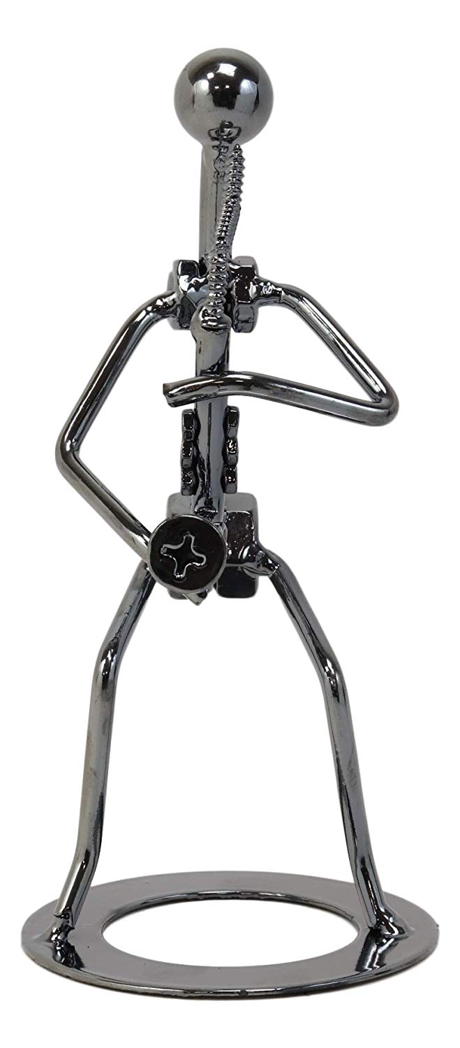 Ebros Gift Ebros Gift Decorative Musician Metal Art Music Instrument Player 3D Figurine Hand Sculpted Electroplated Recycled Steel Home And Office Desk Table Decor Statue (Saxophone Player)