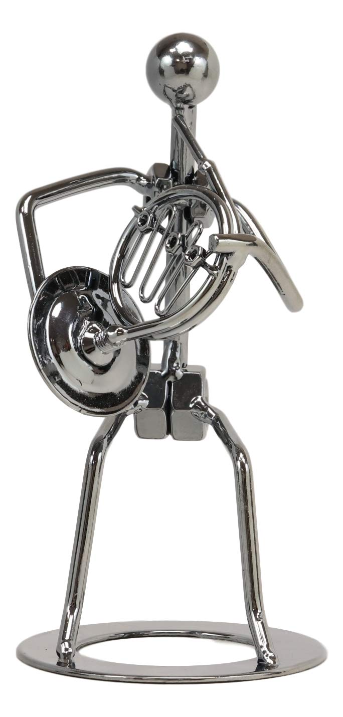 ebros gift Ebros Gift Decorative Musician Metal Art Music Instrument Player 3D Figurine Hand Sculpted Electroplated Recycled Steel Home and Office Desk Table Decor Statue (Tuba Player)
