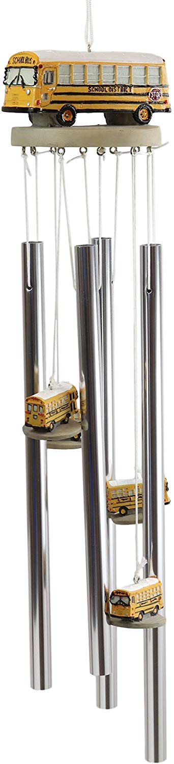 Ebros Gift Ebros Gift Decorative North American Yellow School Bus Model Resonant Relaxing Wind Chime Patio Garden Accent Of Buses Child Day Care Transportation Education Theme
