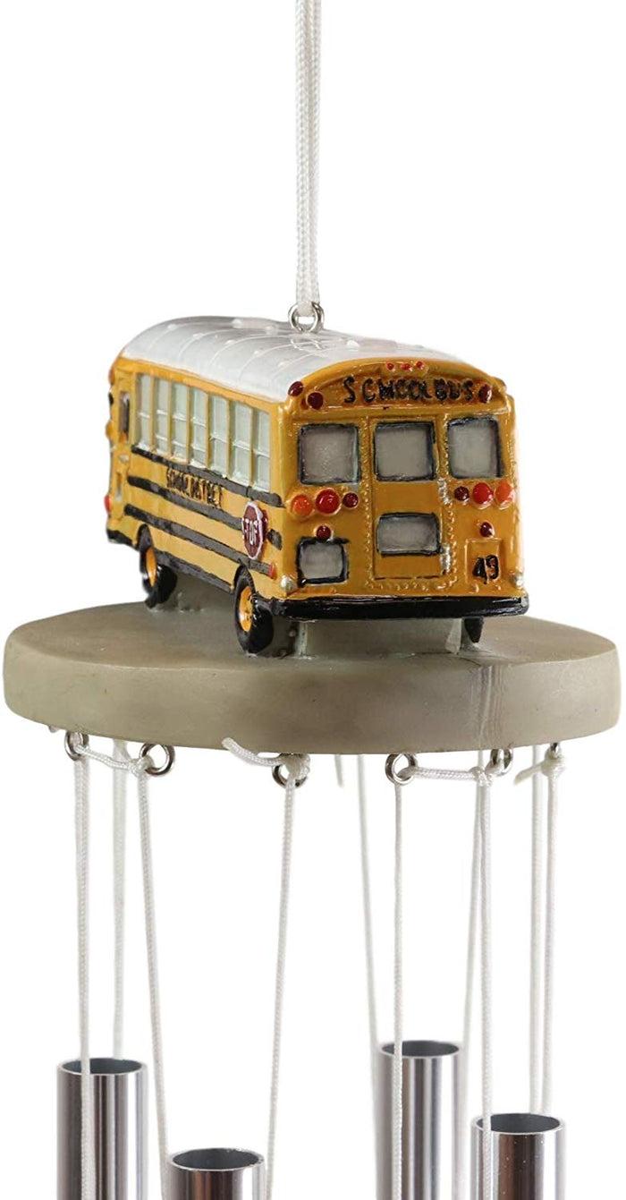 Ebros Gift Ebros Gift Decorative North American Yellow School Bus Model Resonant Relaxing Wind Chime Patio Garden Accent Of Buses Child Day Care Transportation Education Theme