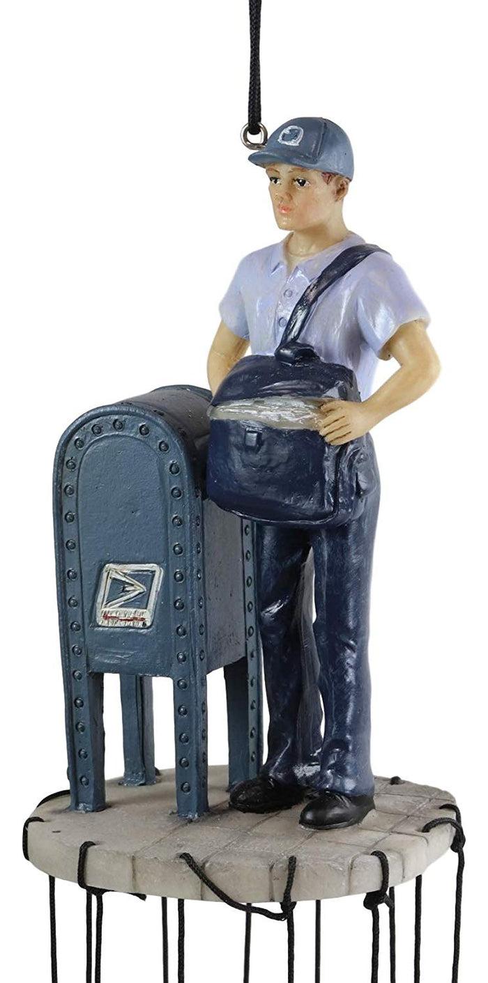 Ebros Gift Ebros Gift Decorative United States Postal Mailman Postman Standing By Public Mail Box Resonant Relaxing Wind Chime Patio Garden Home Accent Shipping Delivery Cargo And Mail Letters Post Office