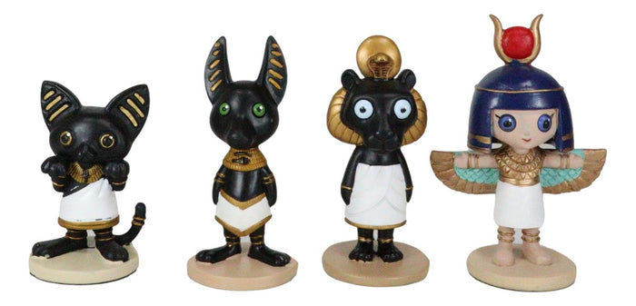 Ebros Gift Ebros Gift Dollhouse Miniature Set Of 4 Weegyptians Isis Bastet Anubis Sekhmet Egyptian Deities Figurine Collectible Set Of 4