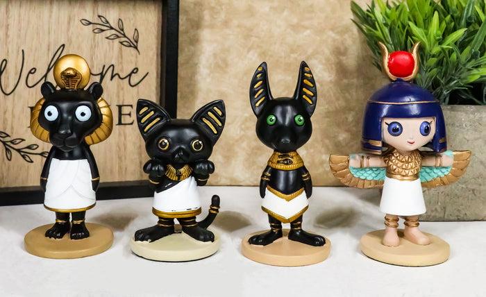 ebros gift Ebros Gift Dollhouse Miniature Set of 4 Weegyptians Isis Bastet Anubis Sekhmet Egyptian Deities Figurine Collectible Set of 4